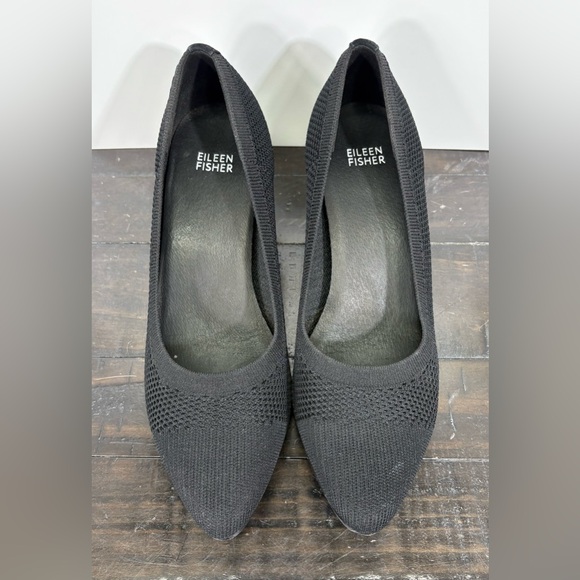 Eileen Fisher Black Gabby Knit Pumps Women’s Heels Size 10 - Picture 2 of 9